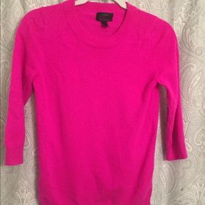 J.Crew neon pink 100% Italian cashmere sweater